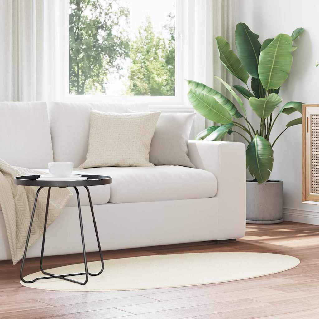 Områdetepper Oval HUARTE Krem 80 x 150 cm 100% Polyester