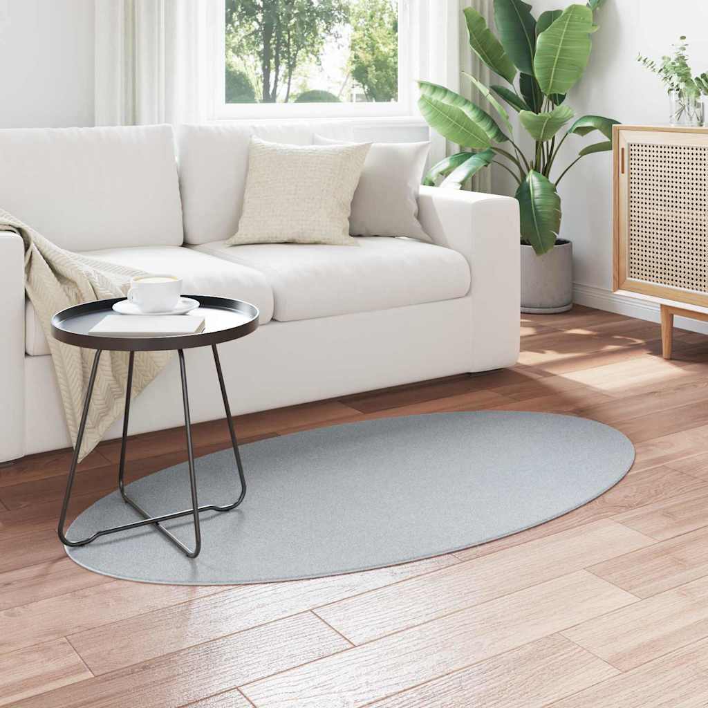 Områdetepper Oval HUARTE Grå 80 x 150 cm 100% Polyester