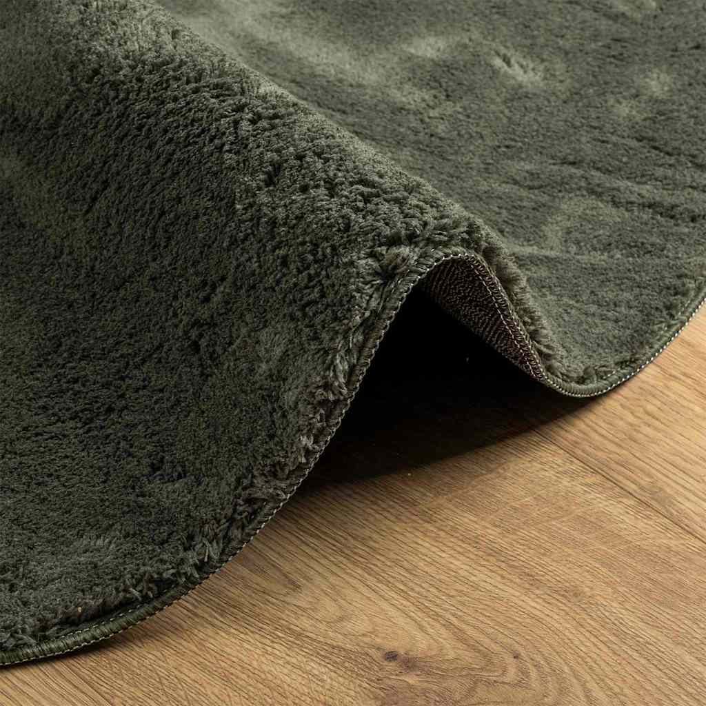 Områdetepper Oval HUARTE Skoggrønn 80 x 150 cm 100% Polyester