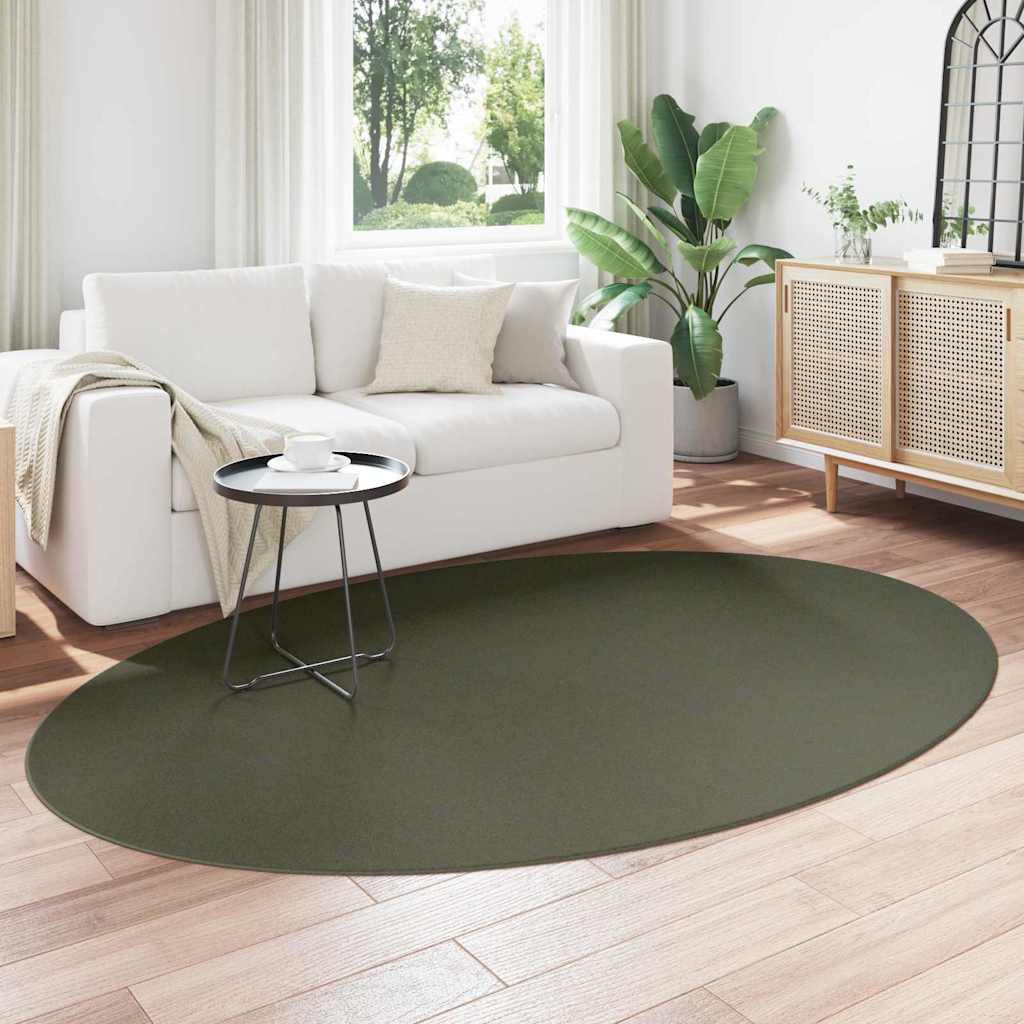 Områdetepper Oval HUARTE Skoggrønn 160 x 230 cm 100% Polyester