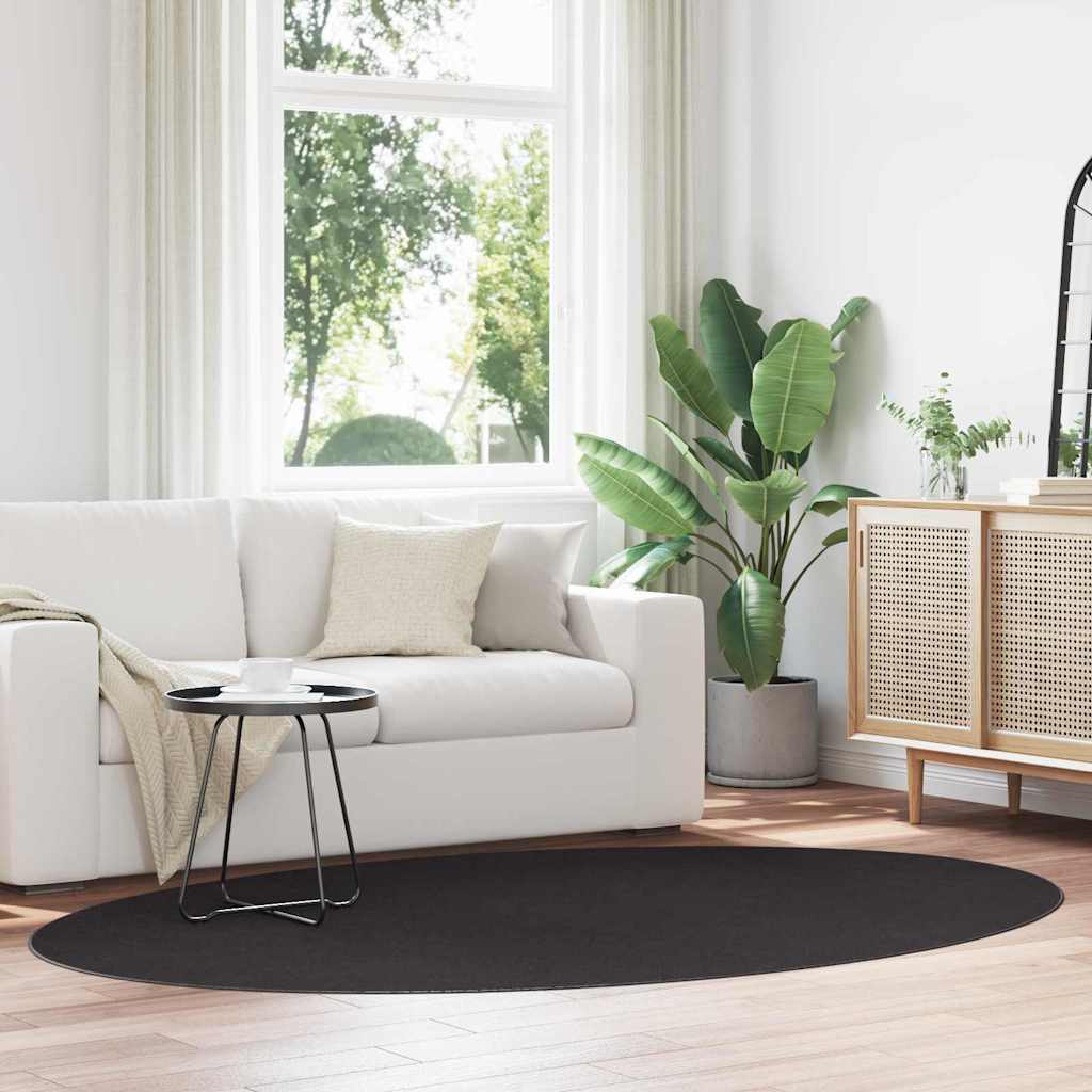 Områdetepper Oval HUARTE Svart 160 x 230 cm 100% Polyester