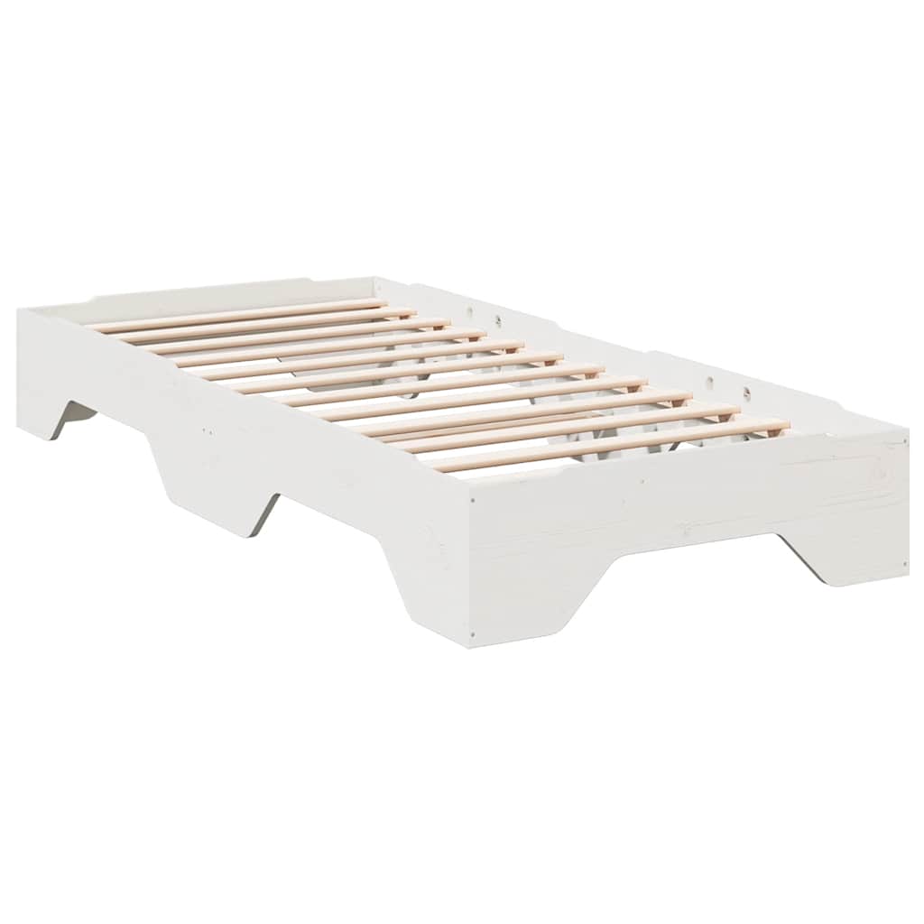 Sengeramme uten madrass stablebare hvit 90x190 cm heltre