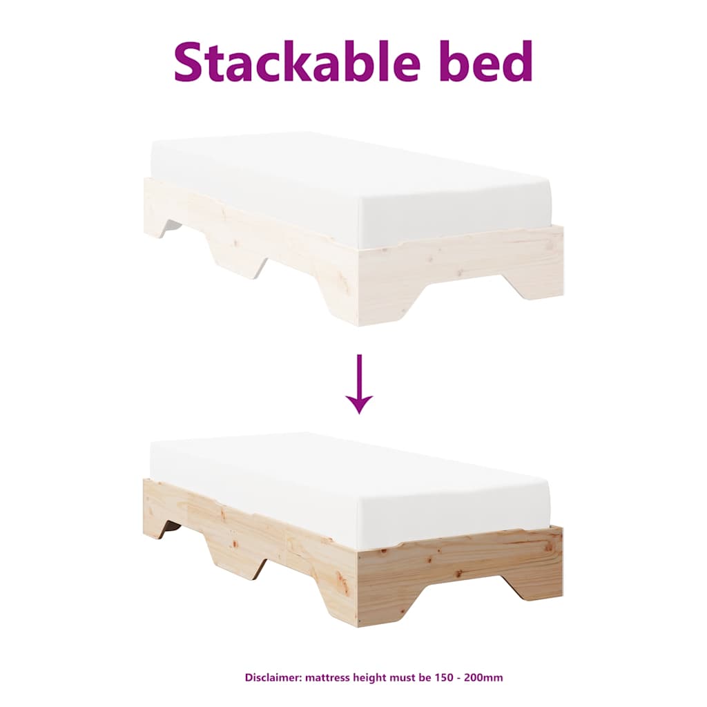 Sengeramme uten madrass stablebare 75x190 cm heltre