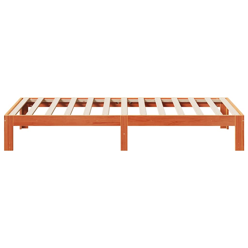 Sengeramme uten madrass voksbrun 90x200 cm heltre furu