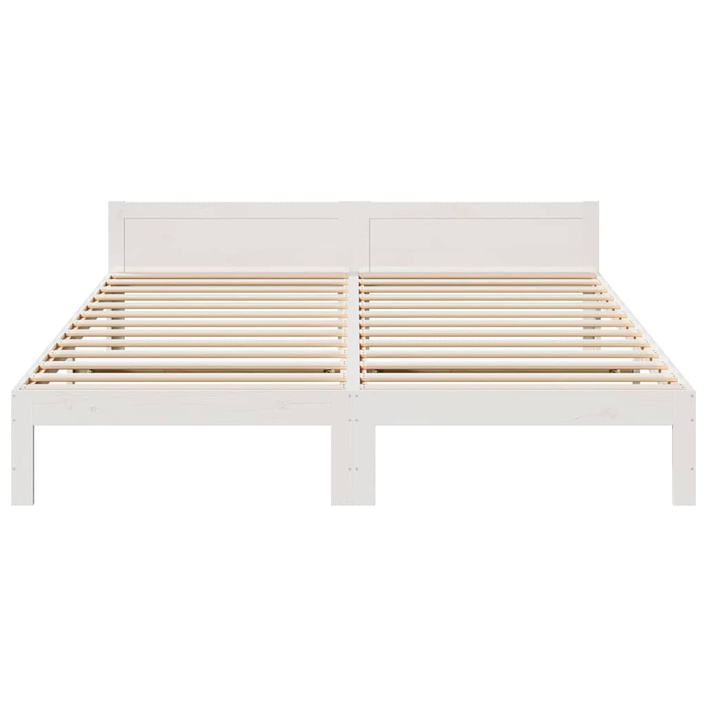 Sengeramme uten madrass hvit 160x200 cm heltre furu