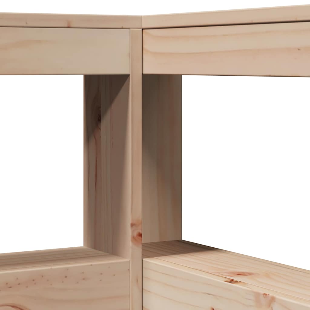 Bokhylle sengegavl L-formet 80 cm heltre furu