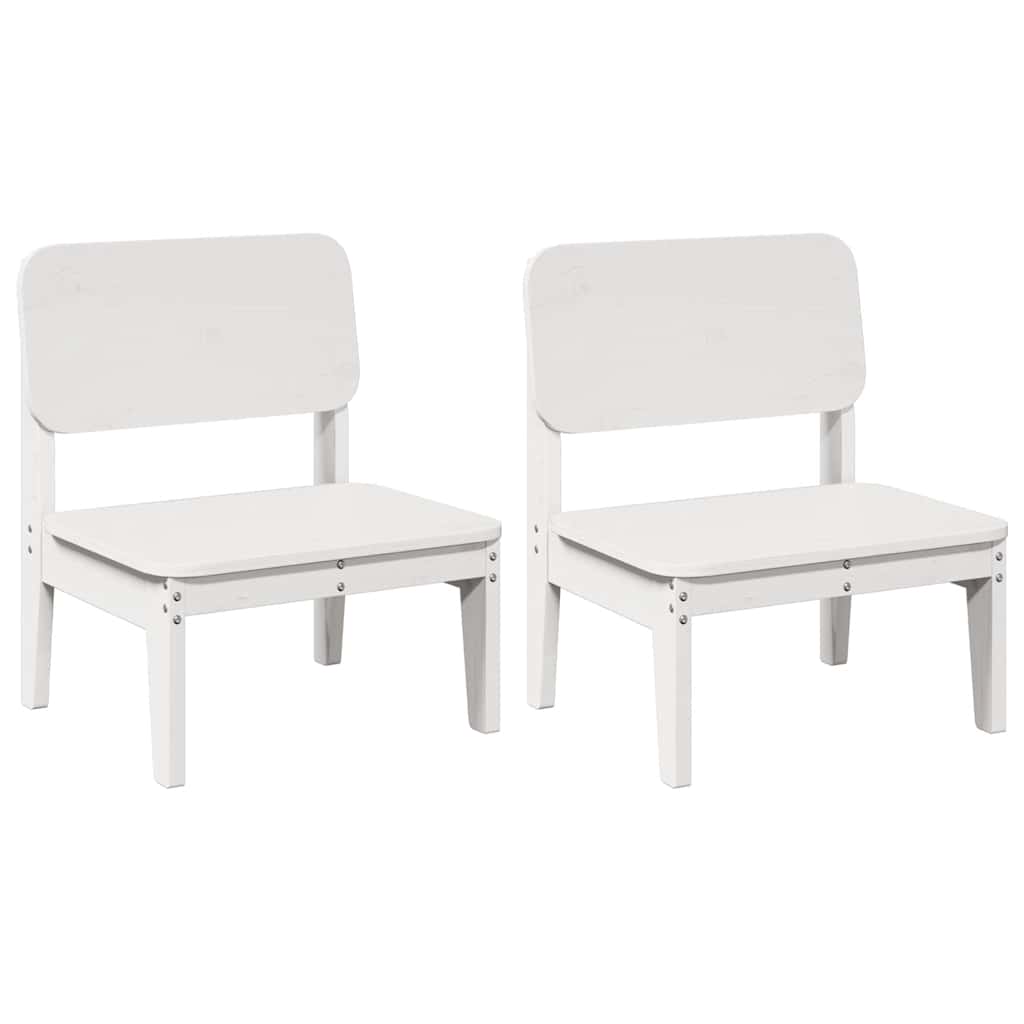 Hagestoler 2 stk hvit 60x52,5x72 cm heltre furu