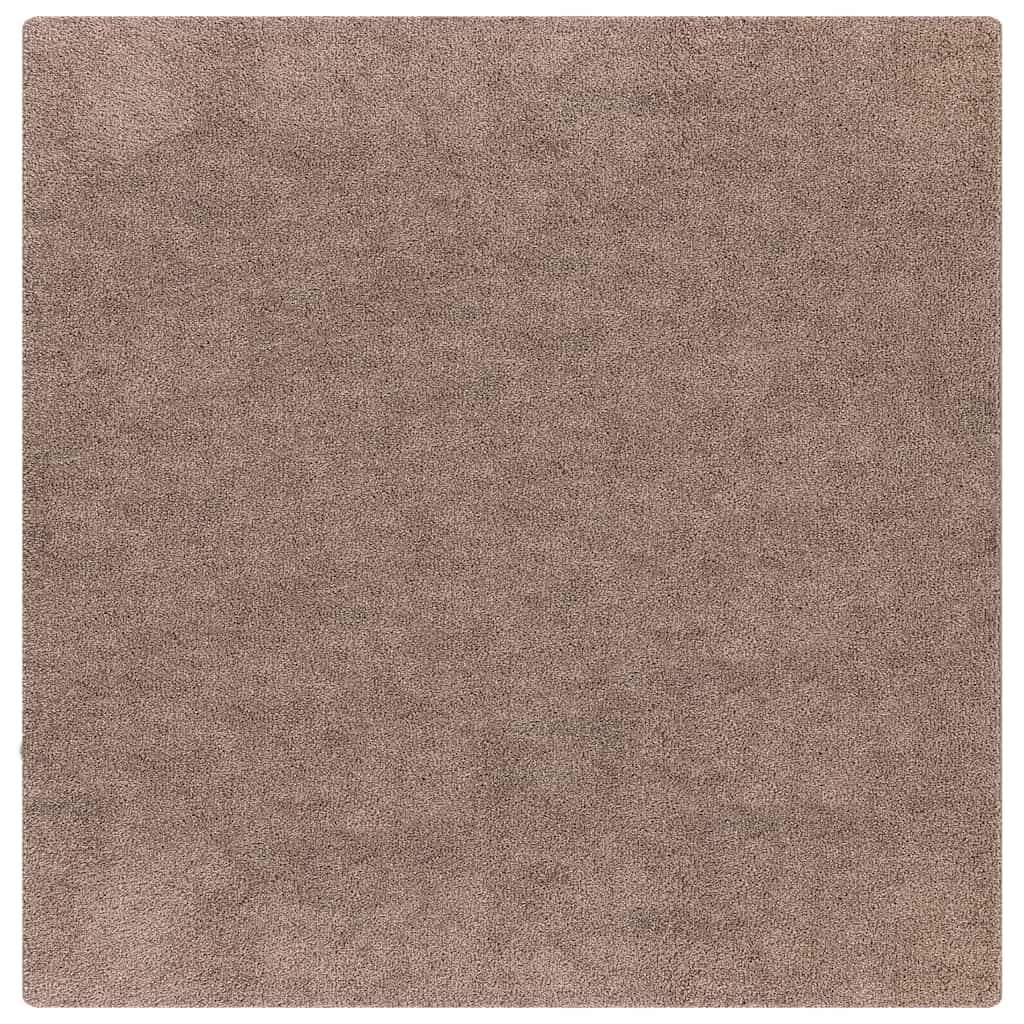 Anti-sklisikker Shaggy Teppe Brun 120 x 120 cm PP