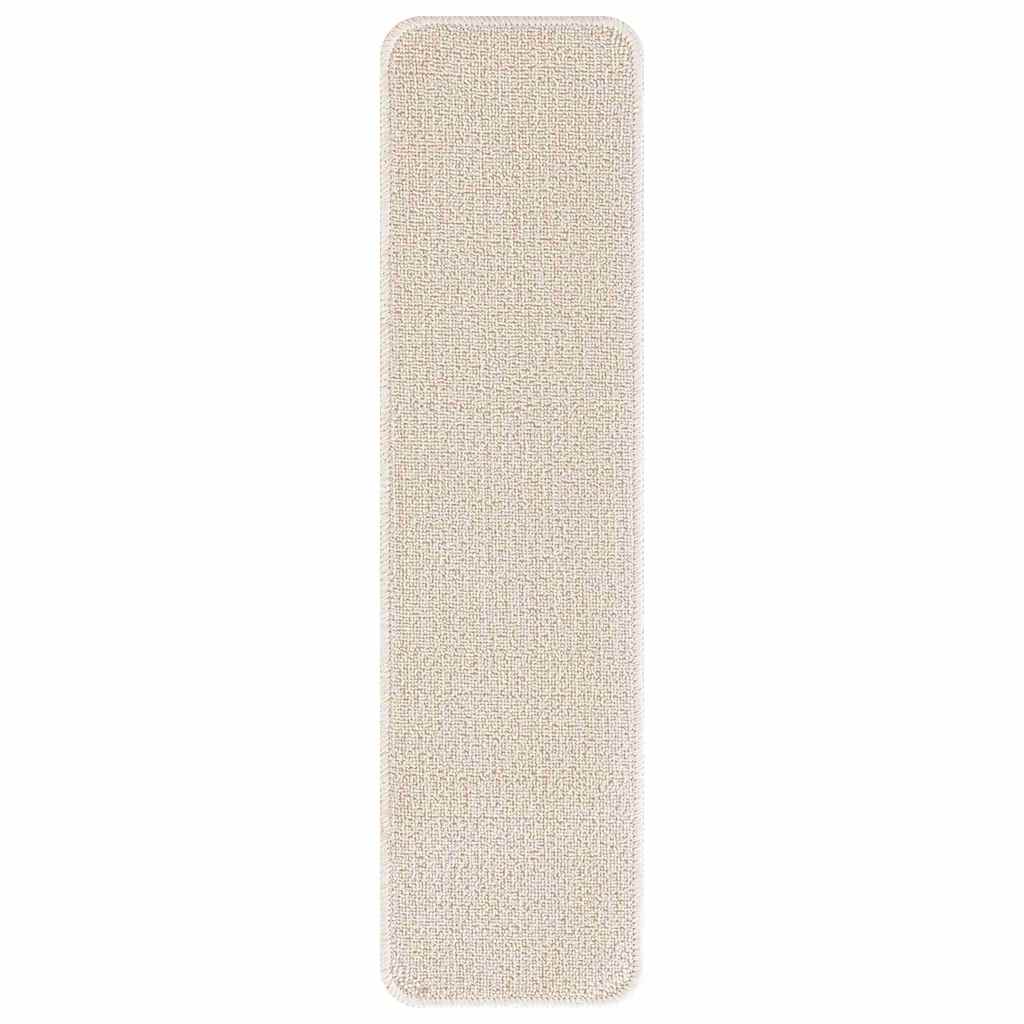 Anti-skli Trapematter Rektangulær 15 pcs Krem 75 x 20 cm PP