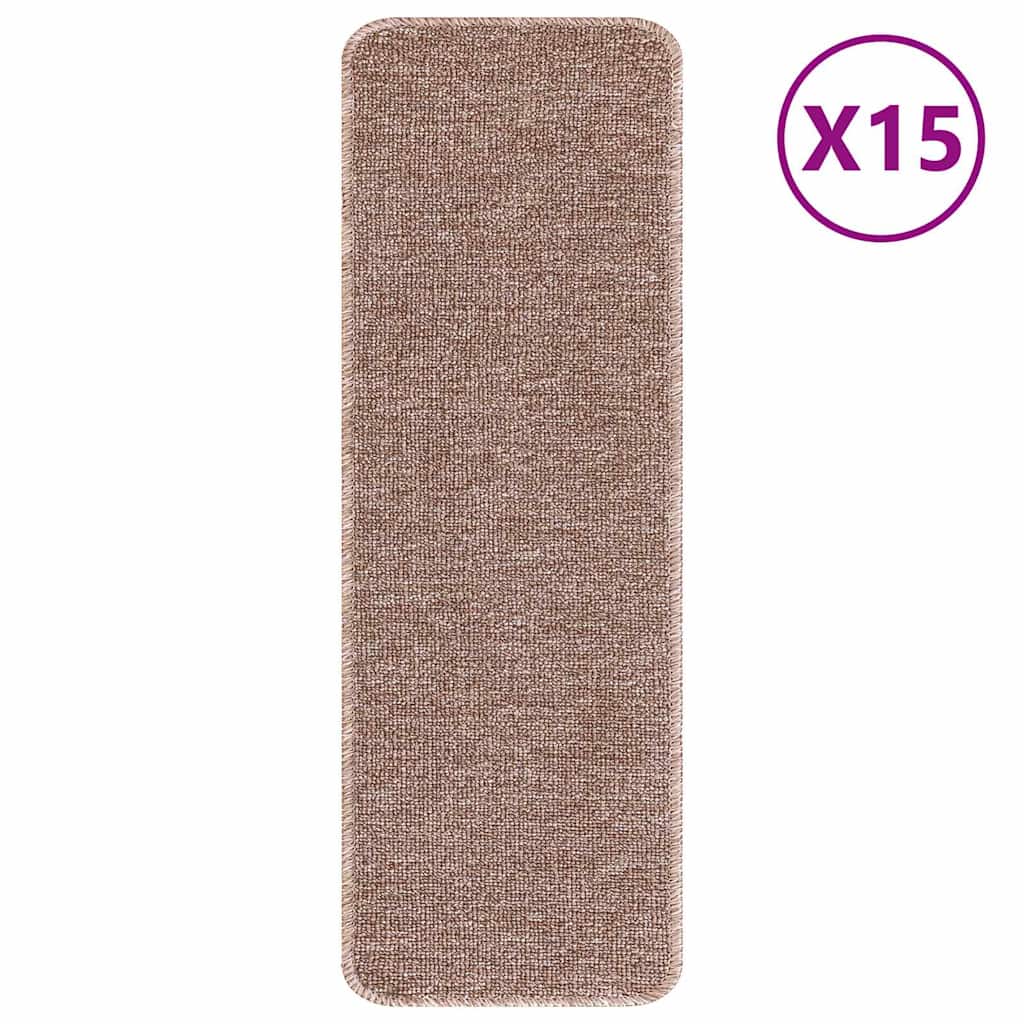 Anti-skli Trapematter 15 pcs Lysebrun 60 x 25 cm PP