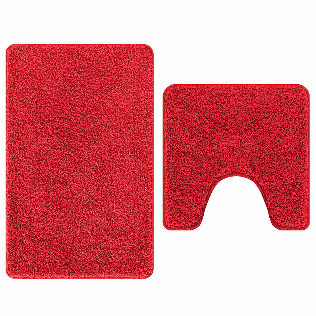 Anti-skli baderomsmatte sett 2 pcs Rød PP