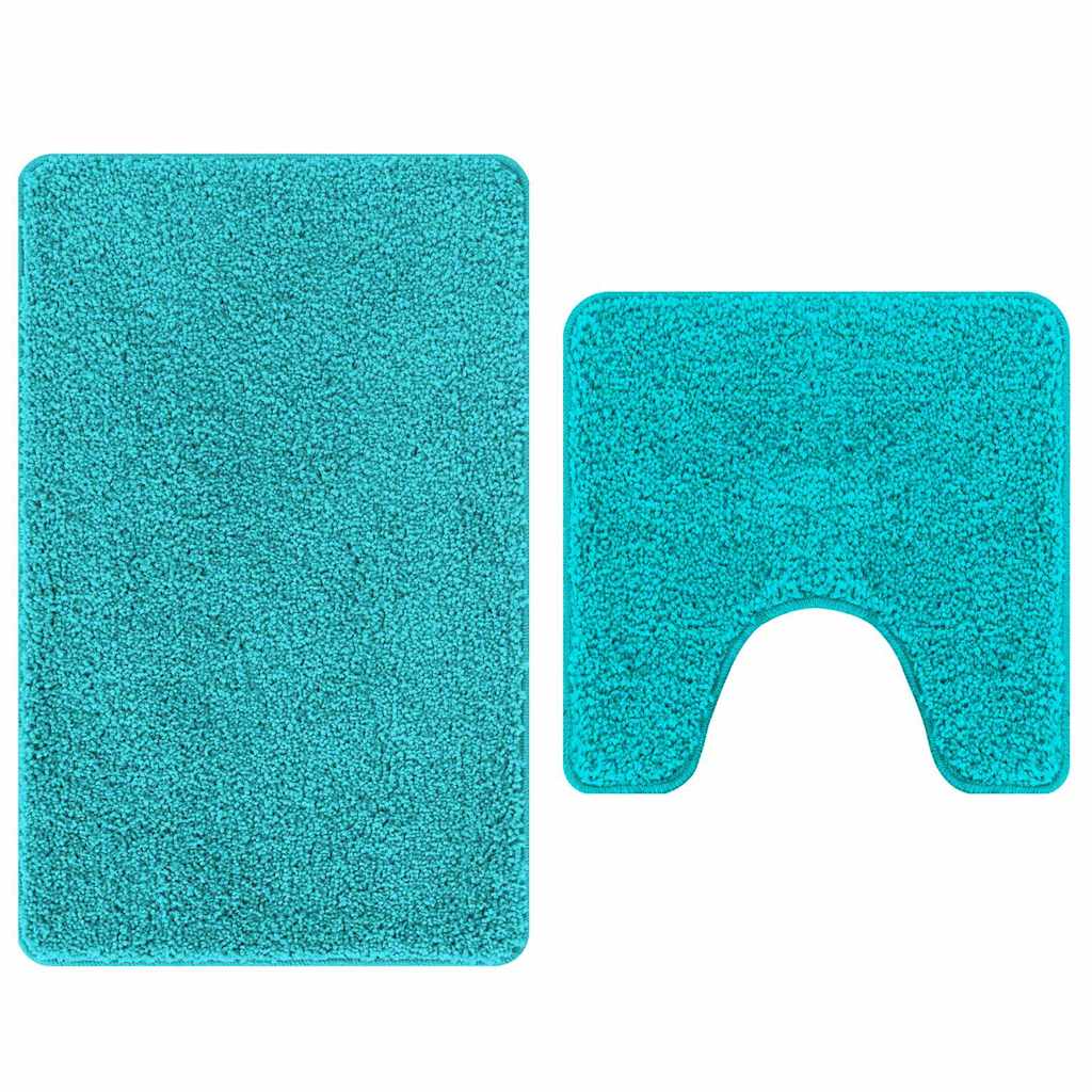 Anti-skli baderomsmatte sett 2 pcs Turkis PP