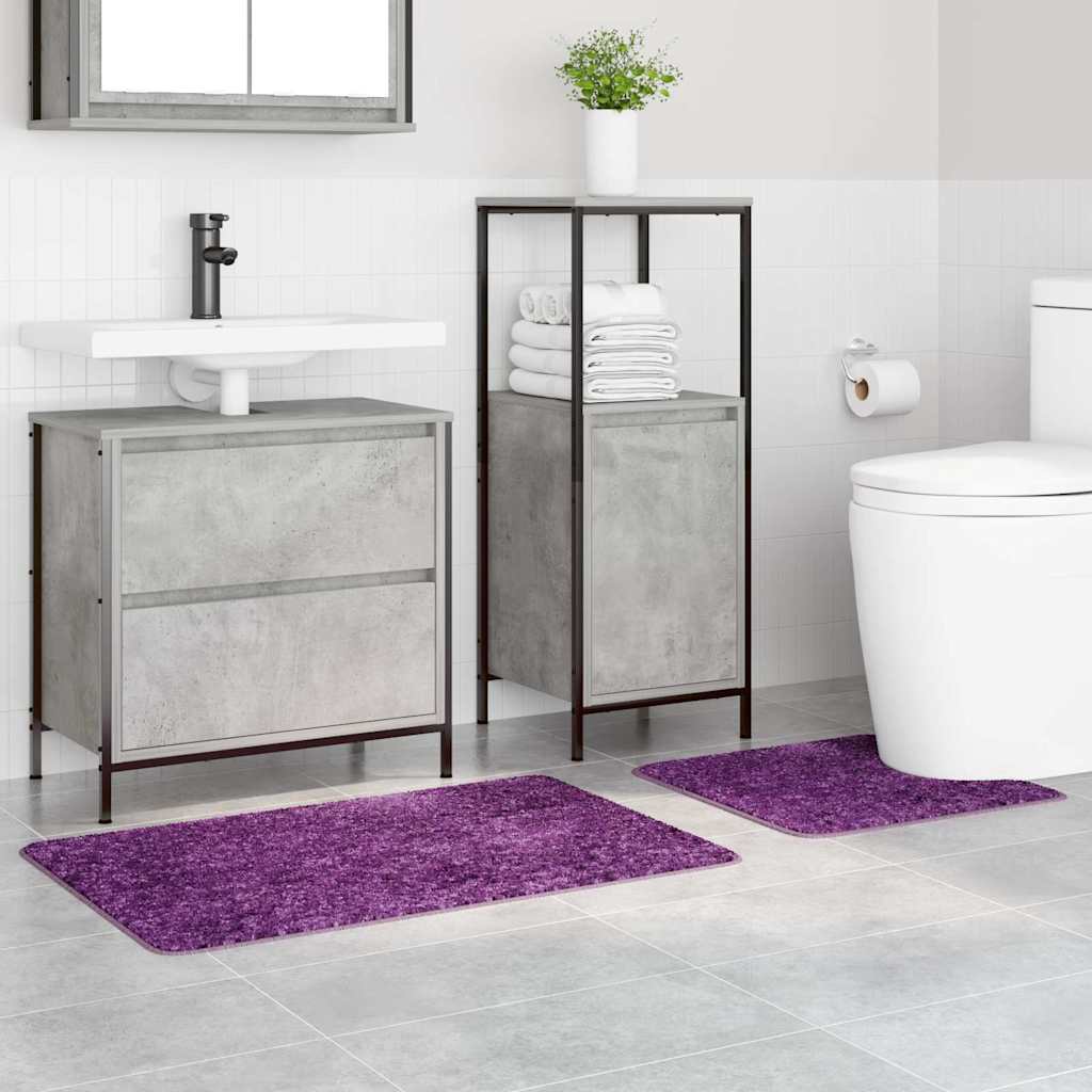 Anti-skli baderomsmatte sett 2 stk. Lilla 50 x 50 cm PP