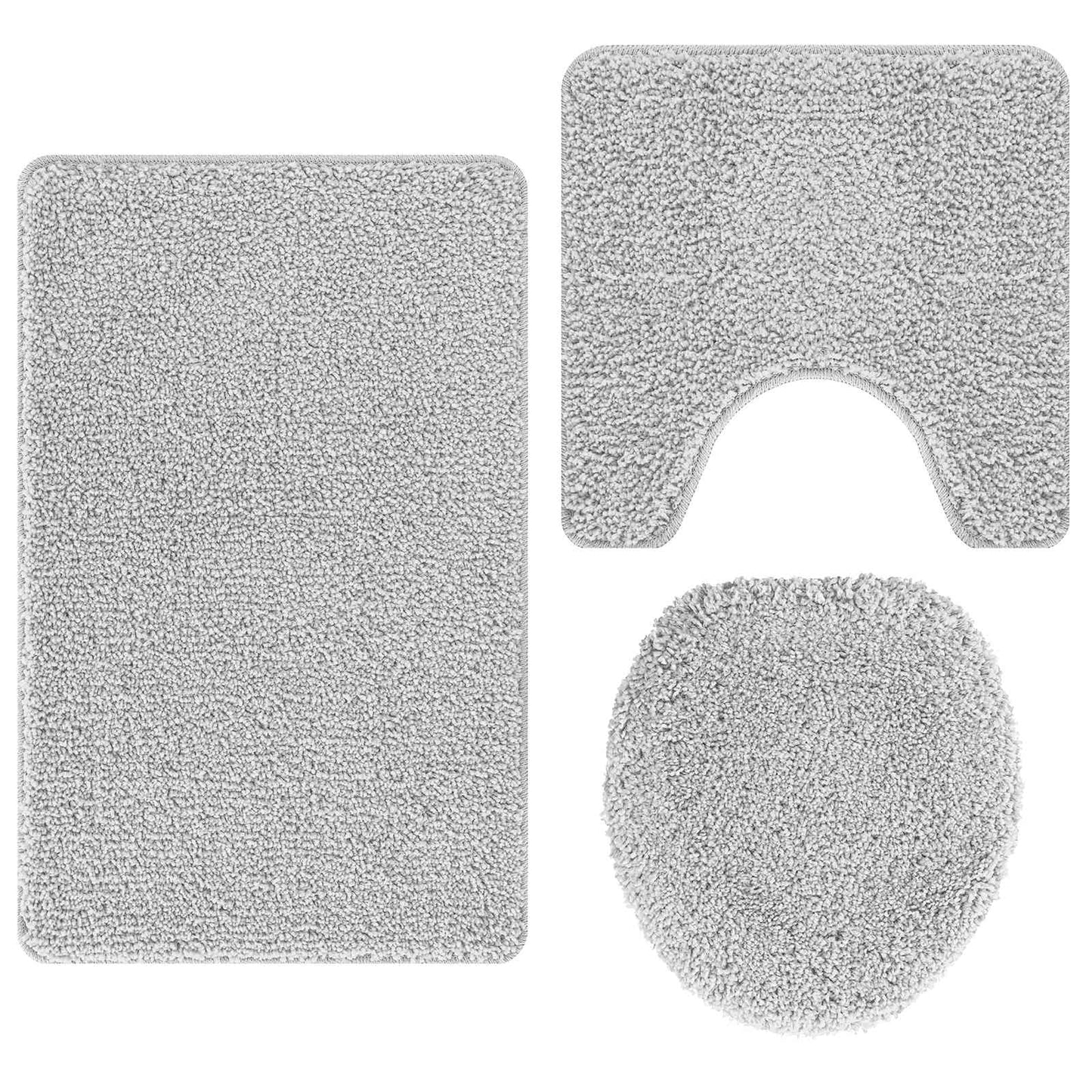 Anti-skli baderomsmatte sett 3 pcs Grå PP