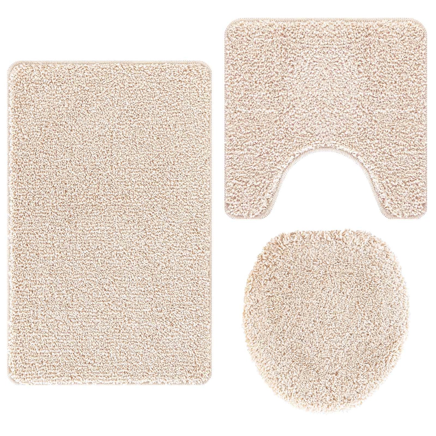 Anti-skli baderomsmatte sett 3 pcs Krem PP