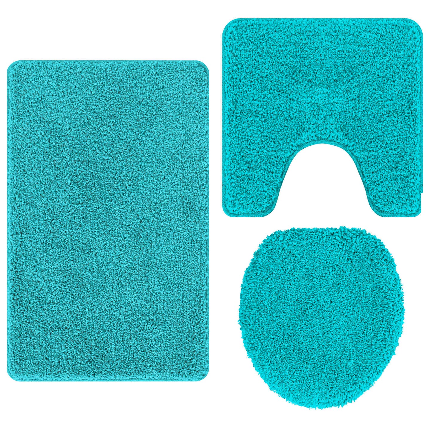 Anti-skli baderomsmatte sett 3 pcs Turkis PP