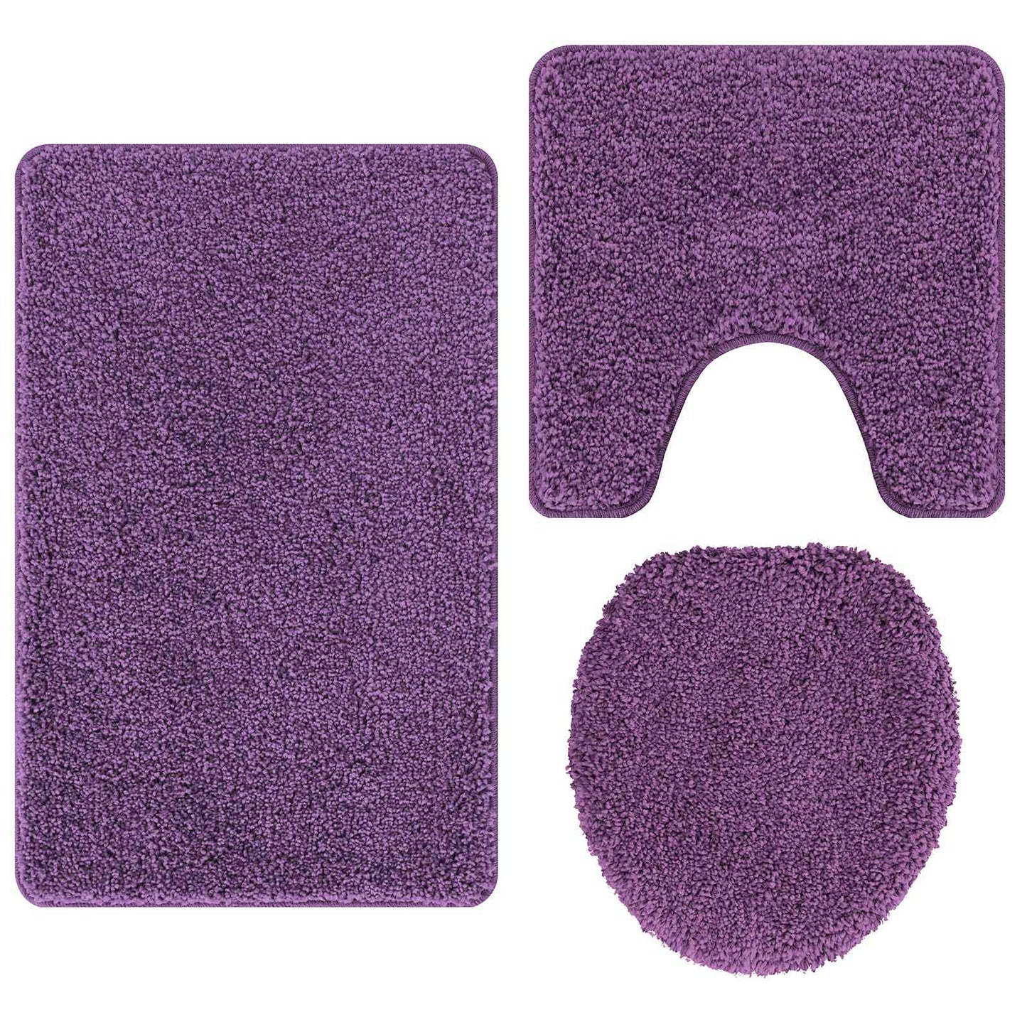 Anti-skli baderomsmatte sett 3 pcs Lilla PP
