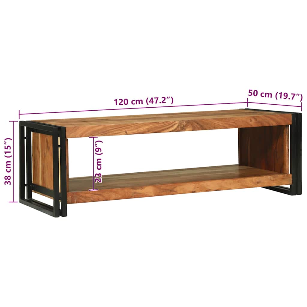 Kaffebord Brun 120 x 50 x 38 cm Solid akasietre