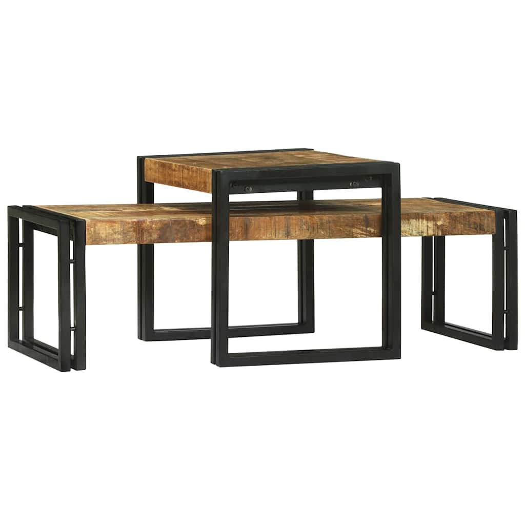 Kaffebord 2 pcs Brun 48 x 40 x 40 cm Massiv mango tre