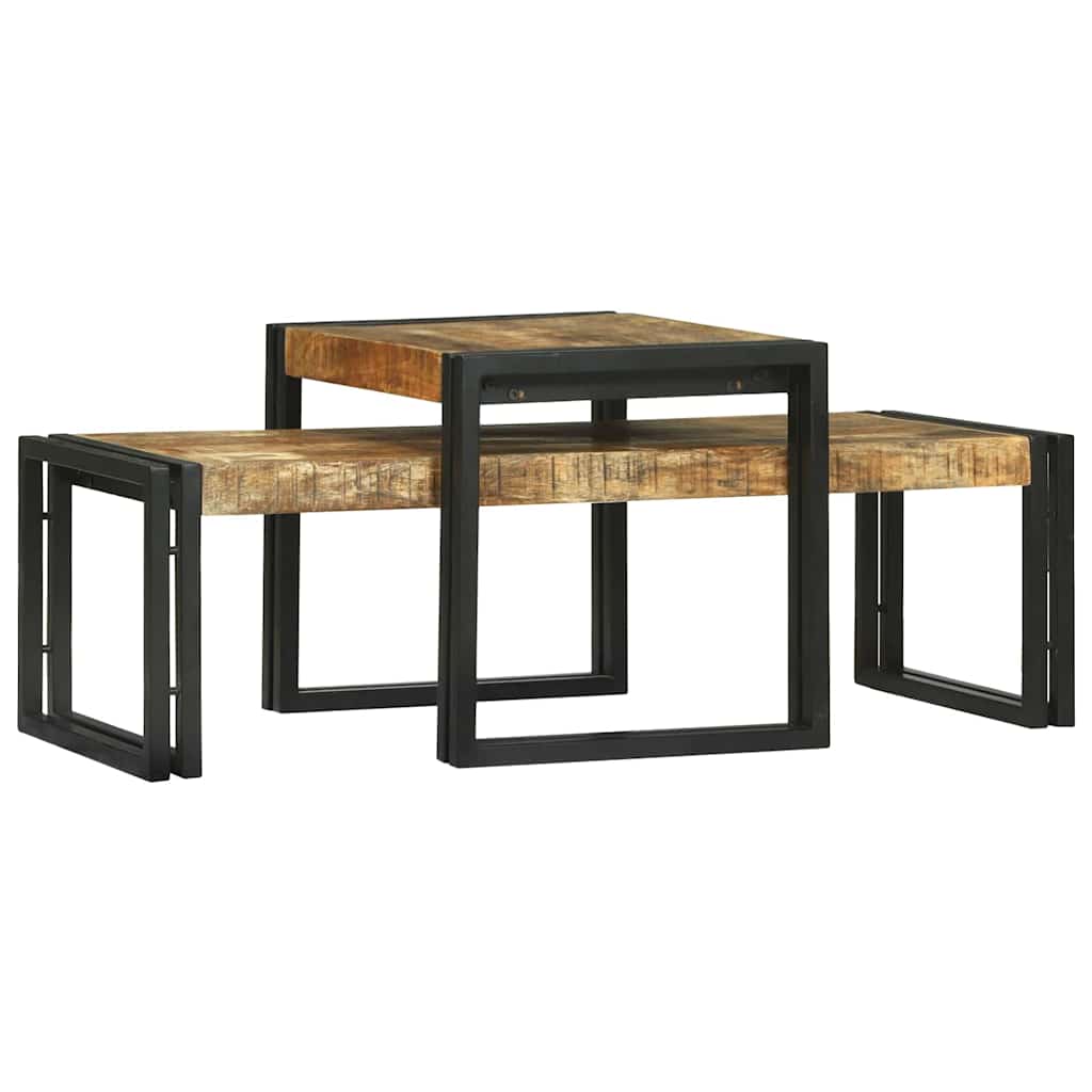 Kaffebord 2 pcs Brun 48 x 40 x 40 cm Massiv mango tre
