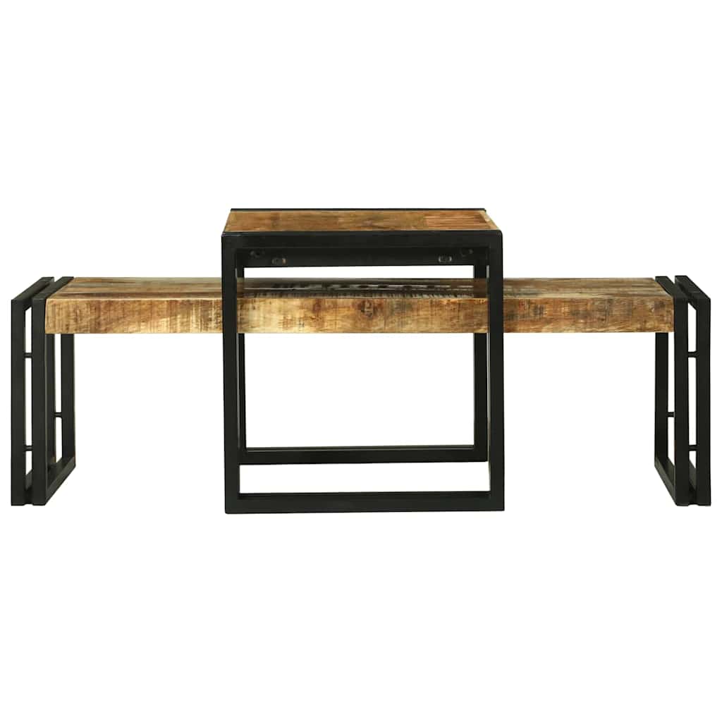 Kaffebord 2 pcs Brun 48 x 40 x 40 cm Massiv mango tre