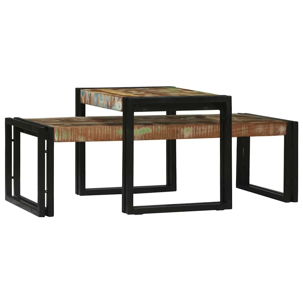 Kaffebord 2 pcs Flerfarget 48 x 40 x 40 cm Massiv Reclaim Tre