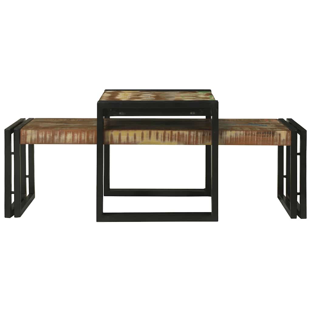 Kaffebord 2 pcs Flerfarget 48 x 40 x 40 cm Massiv Reclaim Tre