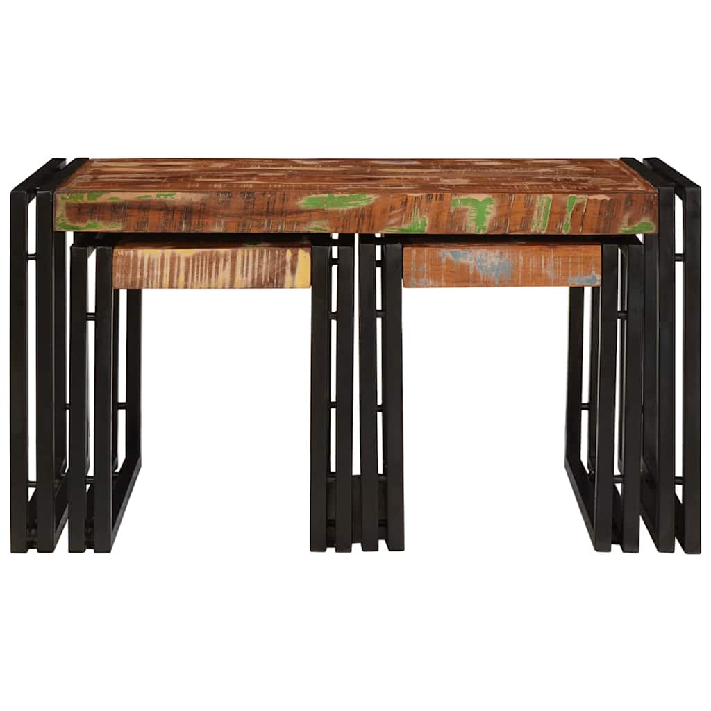 Nesting Bord 3 pcs Massiv gjenvunnet tre og metall