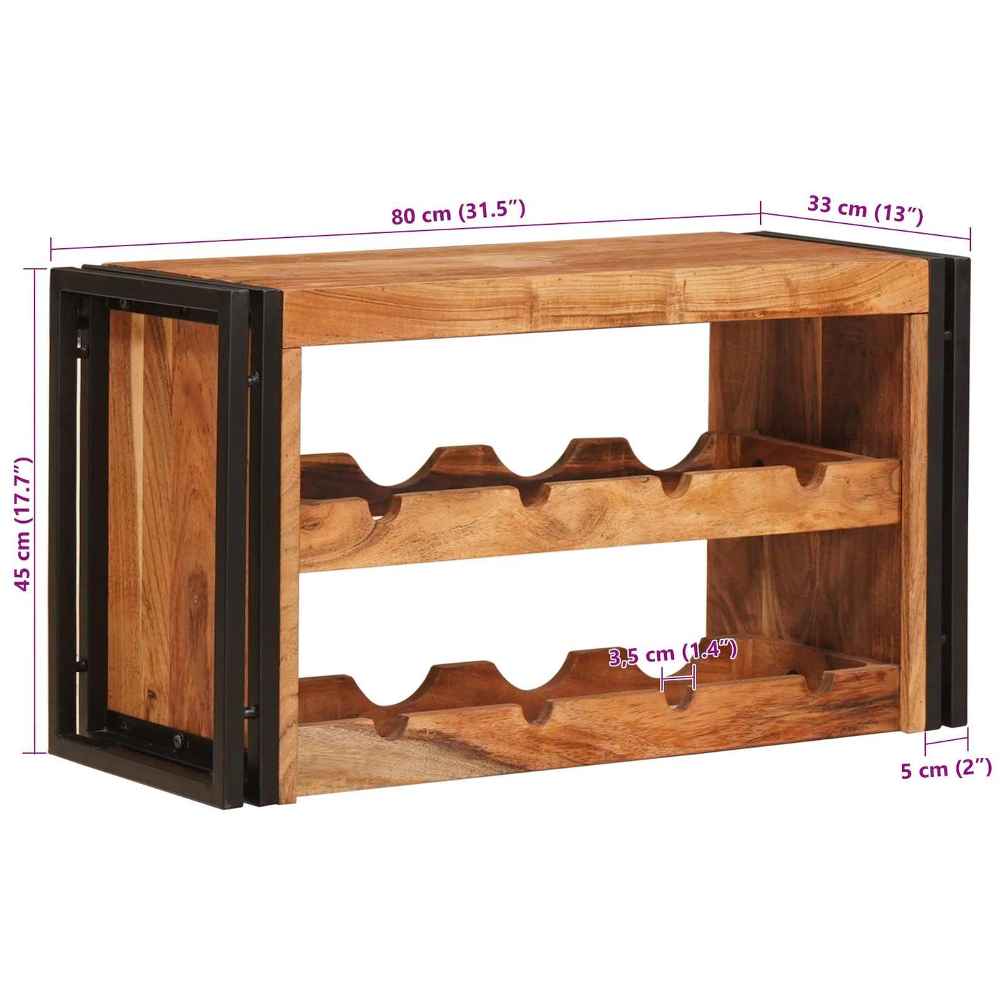 Vinhylle Brun 80 x 45 x 33 cm Solid akasietre