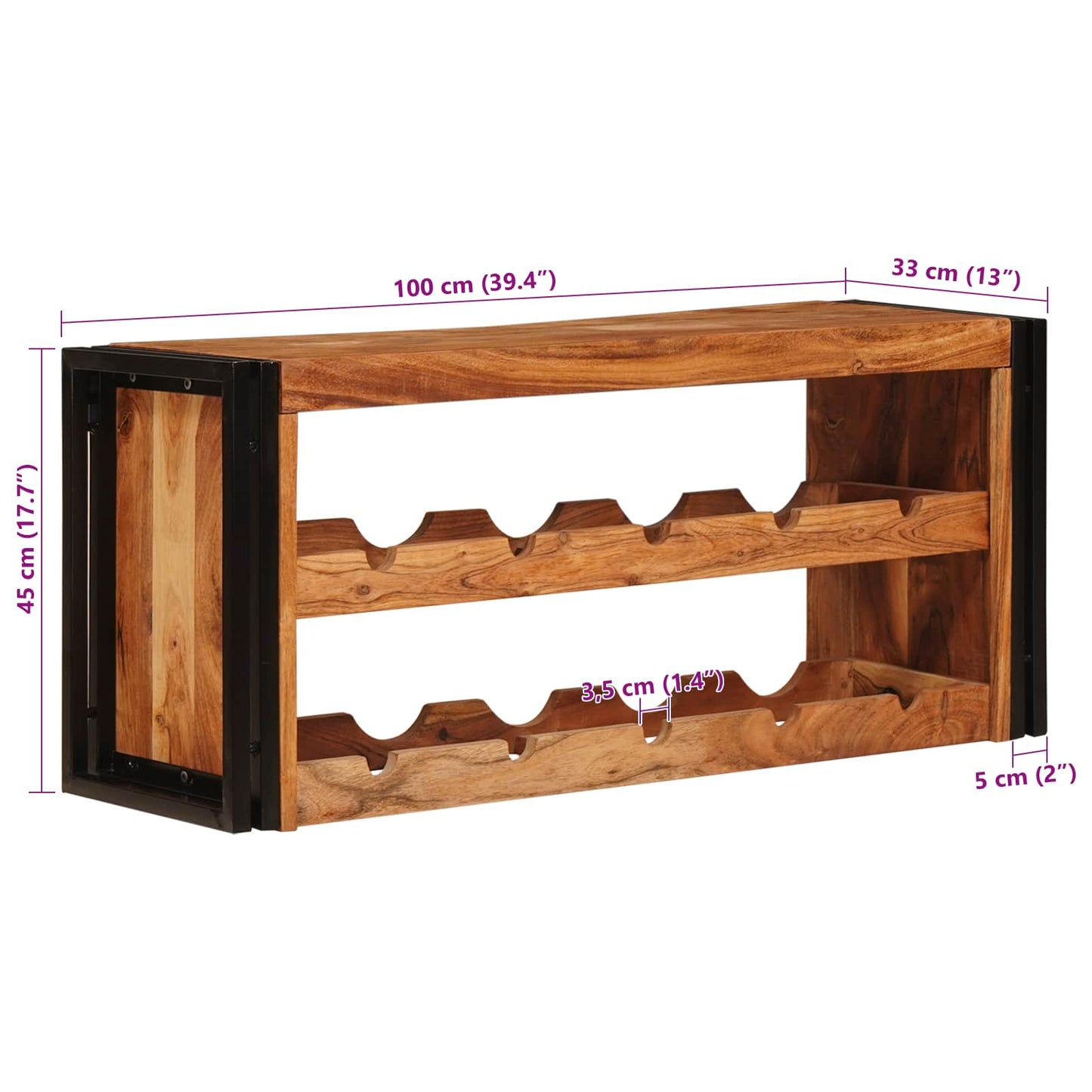 Vinhylle Brun 100 x 45 x 33 cm Solid akasietre