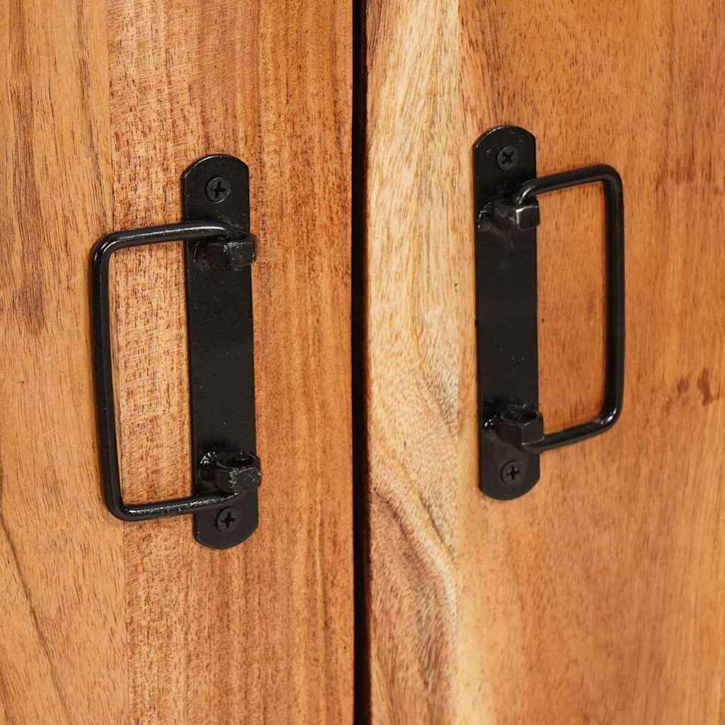 Høyboard med Dører Brun Massivt akasietre og metall