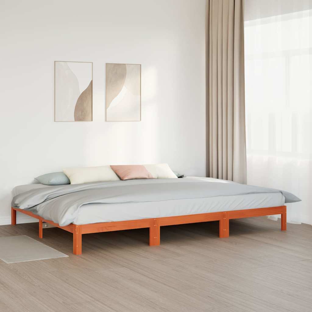 Familiesengeramme uten madrass voksbrun 240x200 cm heltre furu