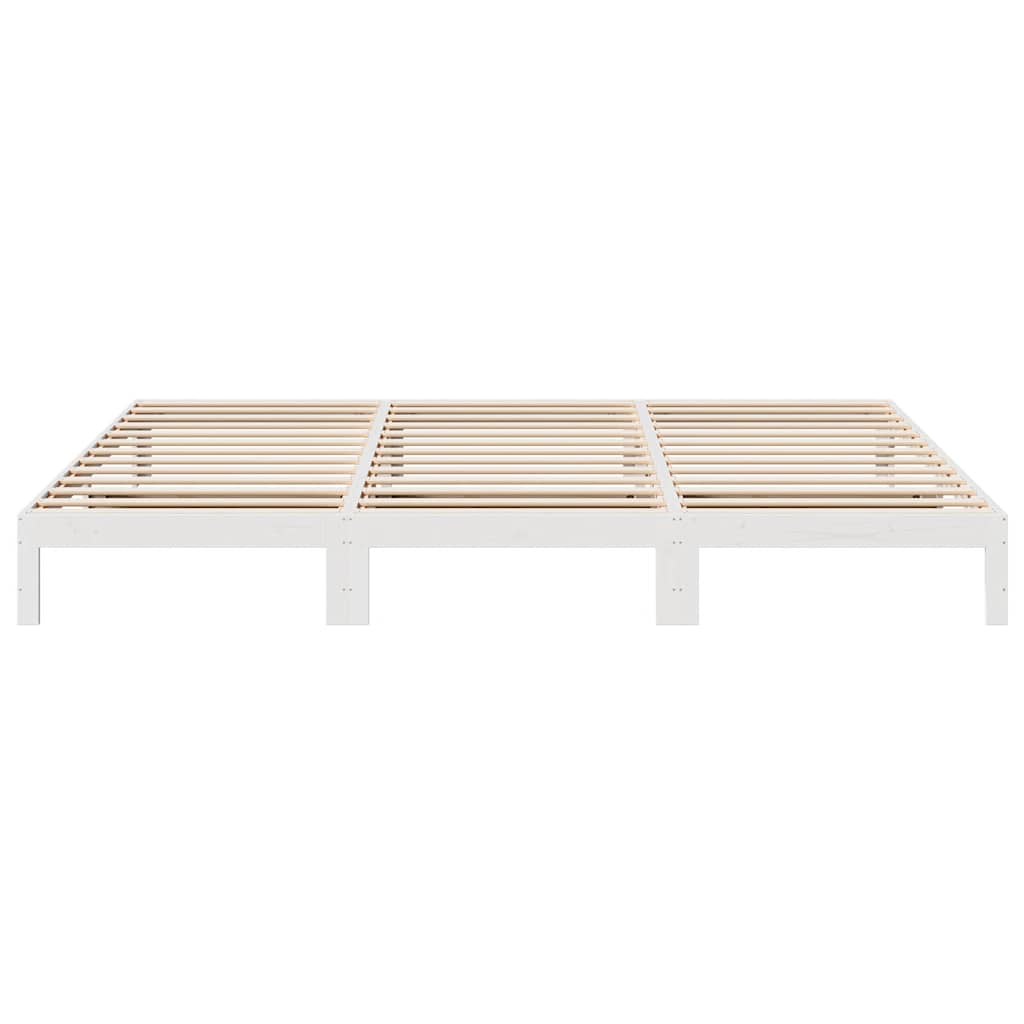 Familiesengeramme uten madrass hvit 270x200 cm heltre furu