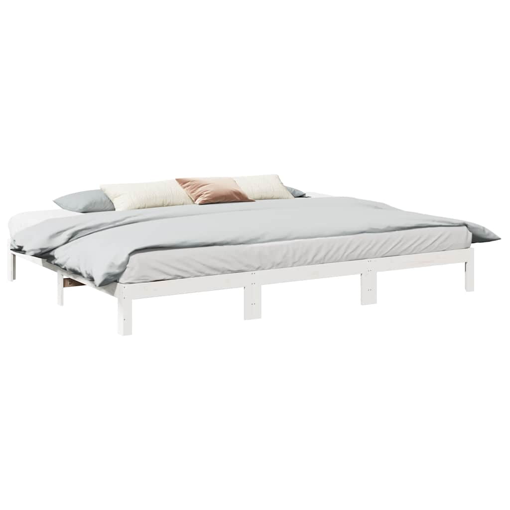 Familiesengeramme uten madrass hvit 270x200 cm heltre furu