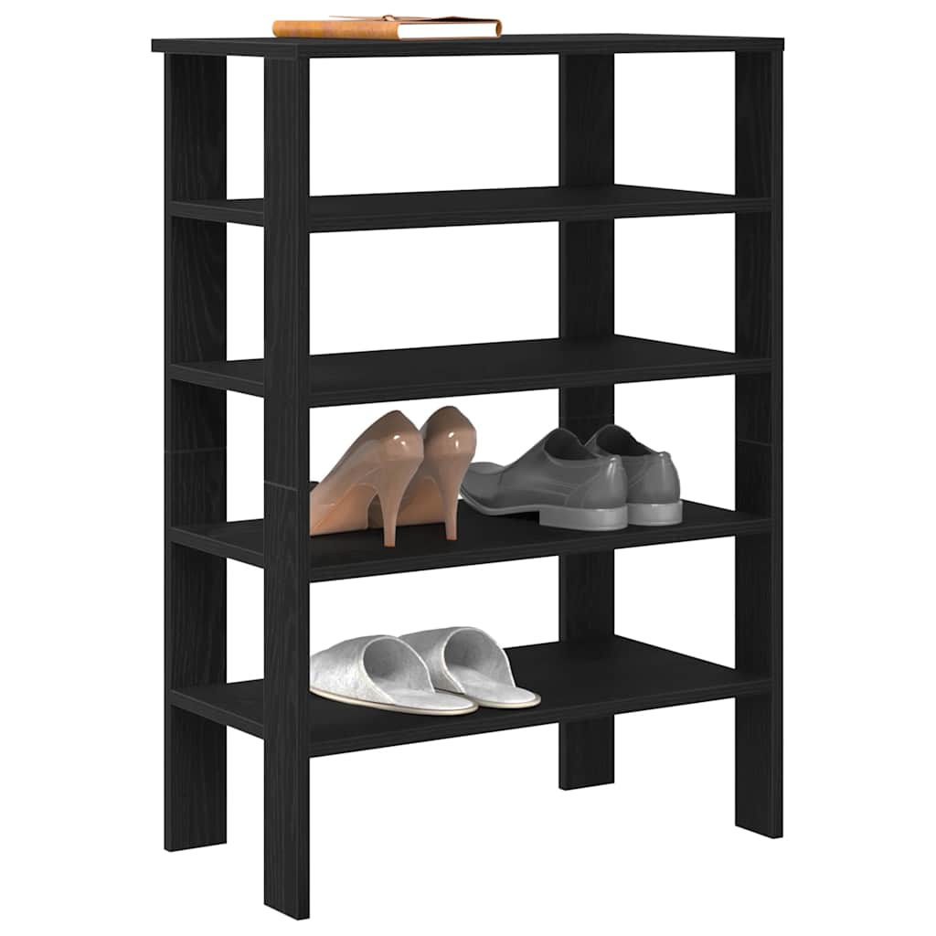 Skohylle svart 61x32x87,5 cm konstruert tre