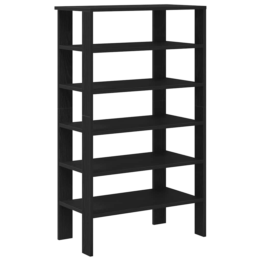 Skohylle svart 61x32x105 cm konstruert tre