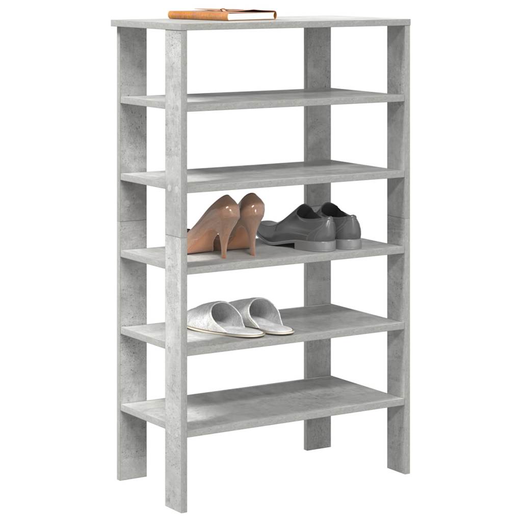 Skohylle betonggrå 61x32x105 cm konstruert tre