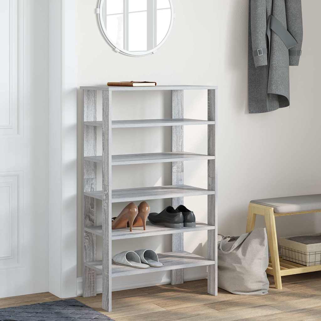 Skohylle grå sonoma 61x32x105 cm konstruert tre