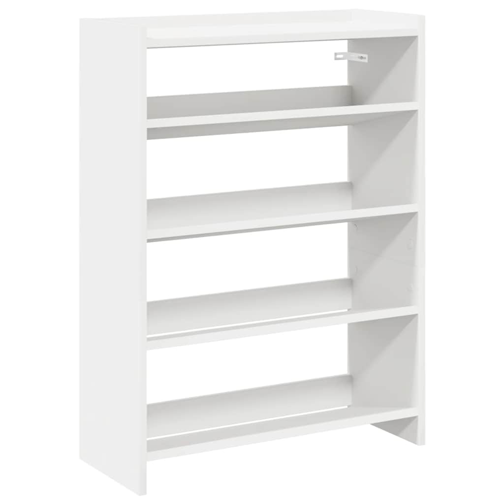 Skohylle hvit 60x25x81 cm konstruert tre