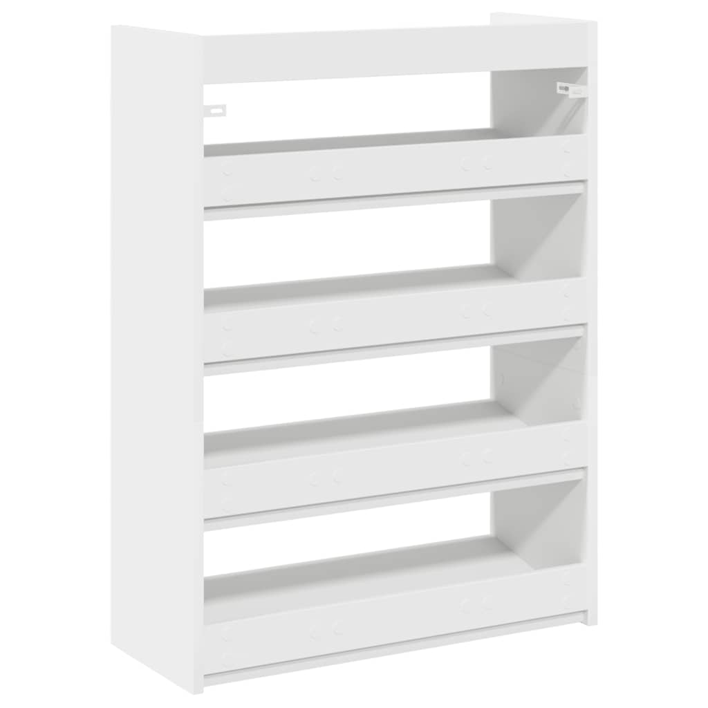 Skohylle hvit 60x25x81 cm konstruert tre