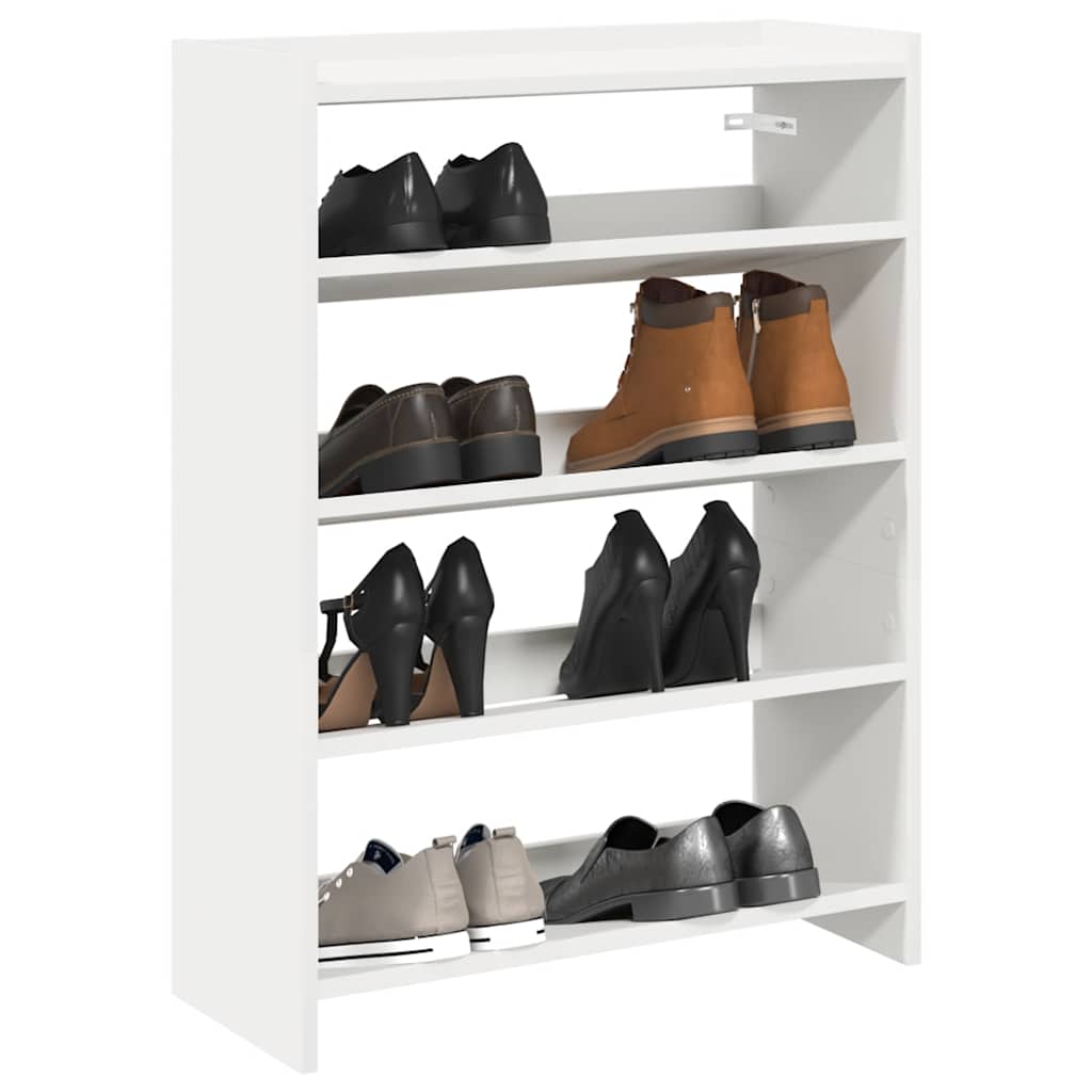 Skohylle hvit 60x25x81 cm konstruert tre