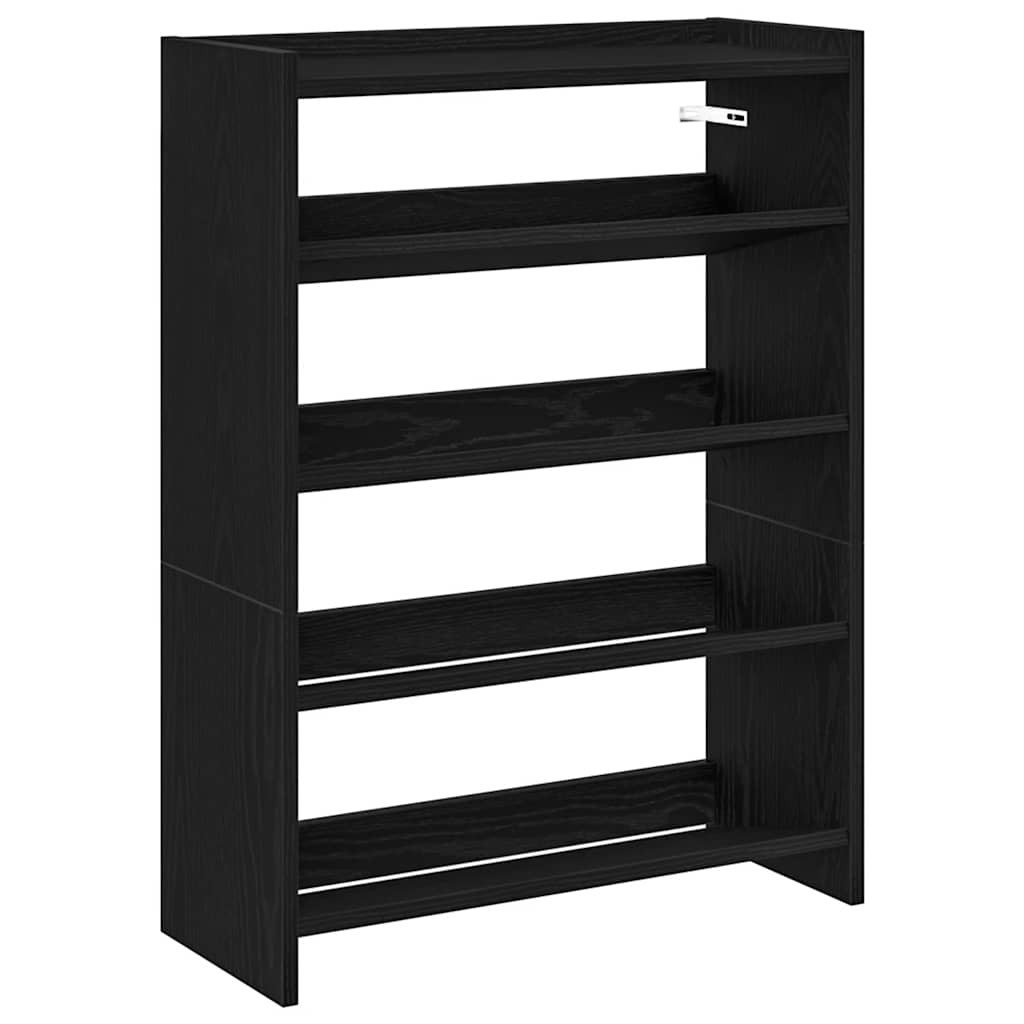 Skohylle svart 60x25x81 cm konstruert tre