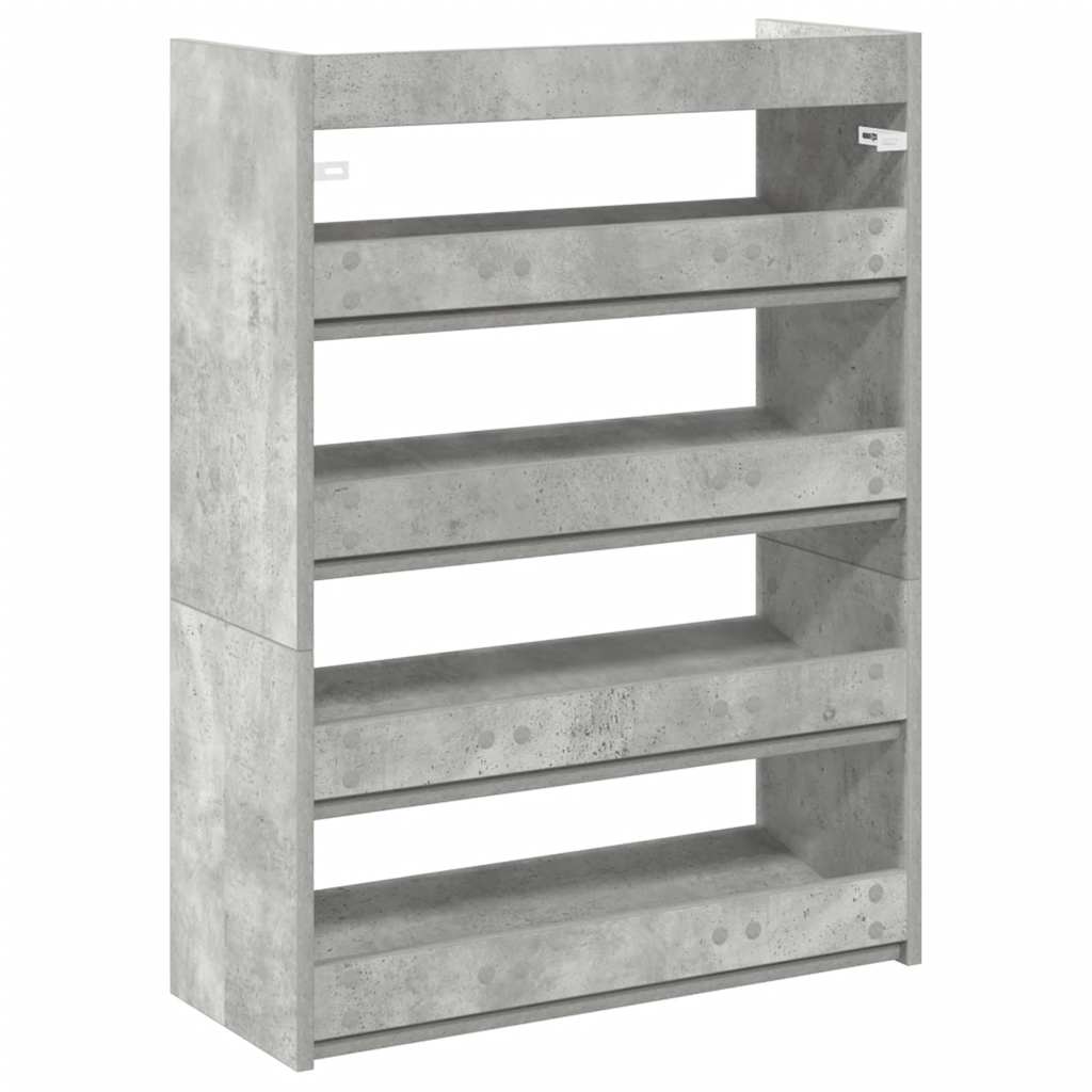 Skohylle betonggrå 60x25x81 cm konstruert tre