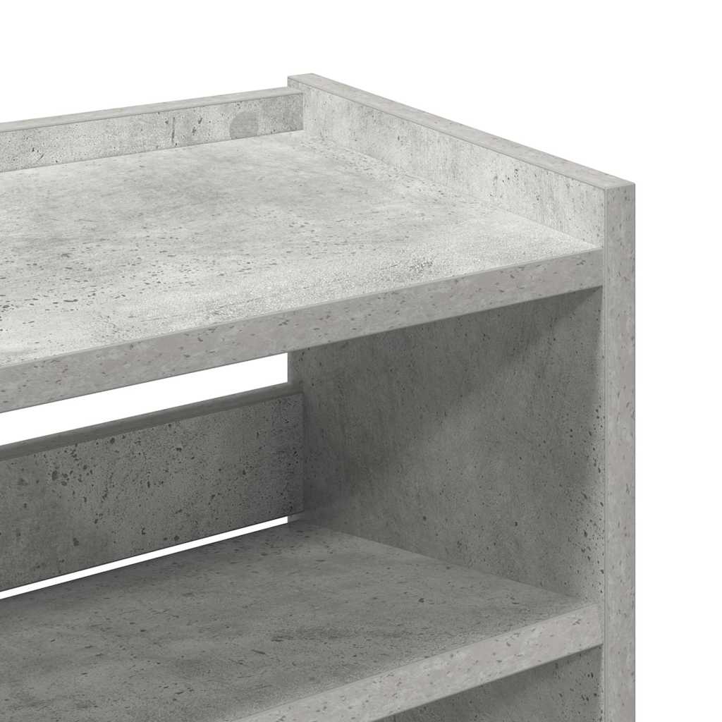 Skohylle betonggrå 60x25x81 cm konstruert tre