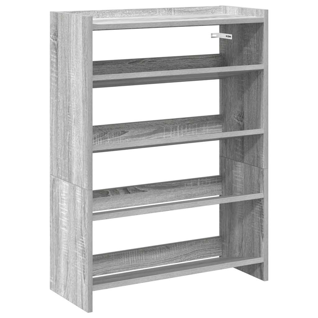 Skohylle grå sonoma 60x25x81 cm konstruert tre