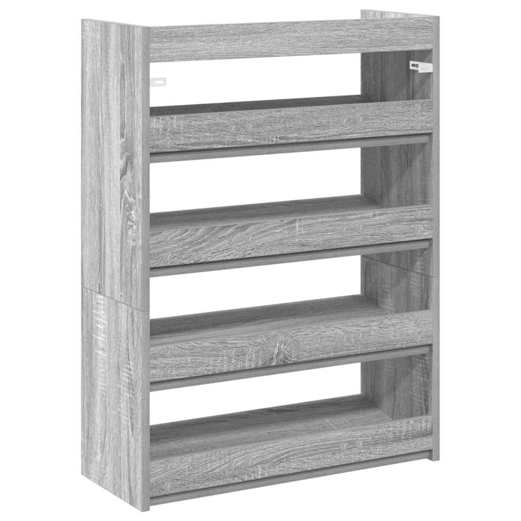 Skohylle grå sonoma 60x25x81 cm konstruert tre