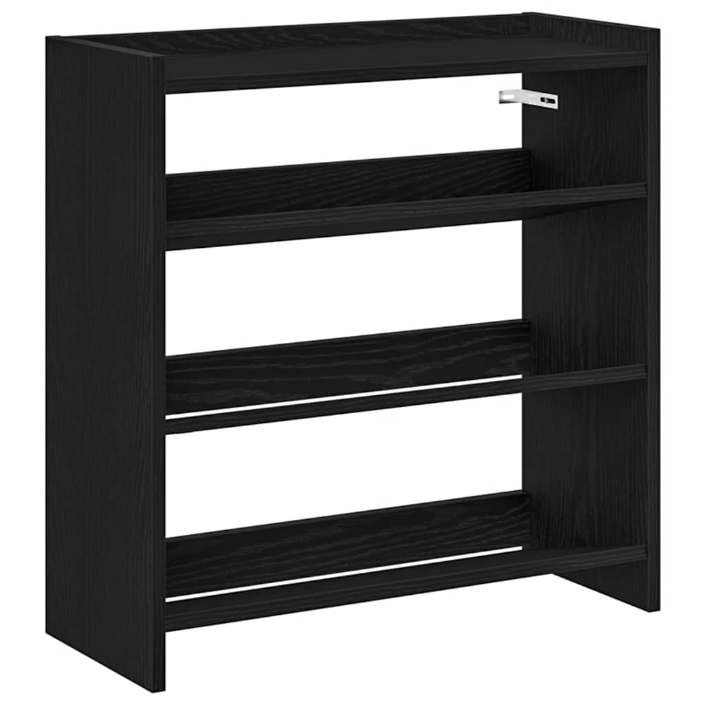 Skohylle svart 60x25x62 cm konstruert tre