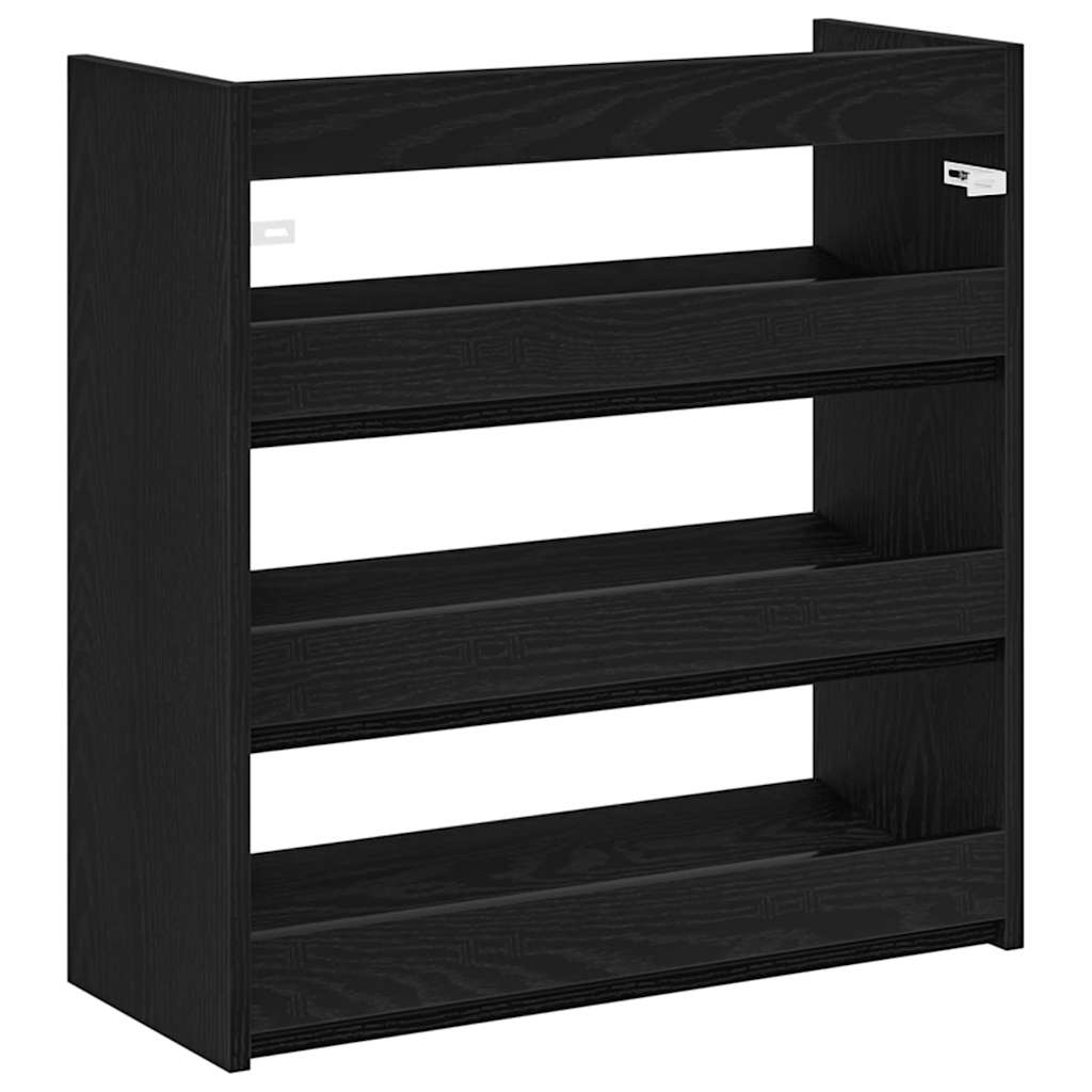 Skohylle svart 60x25x62 cm konstruert tre