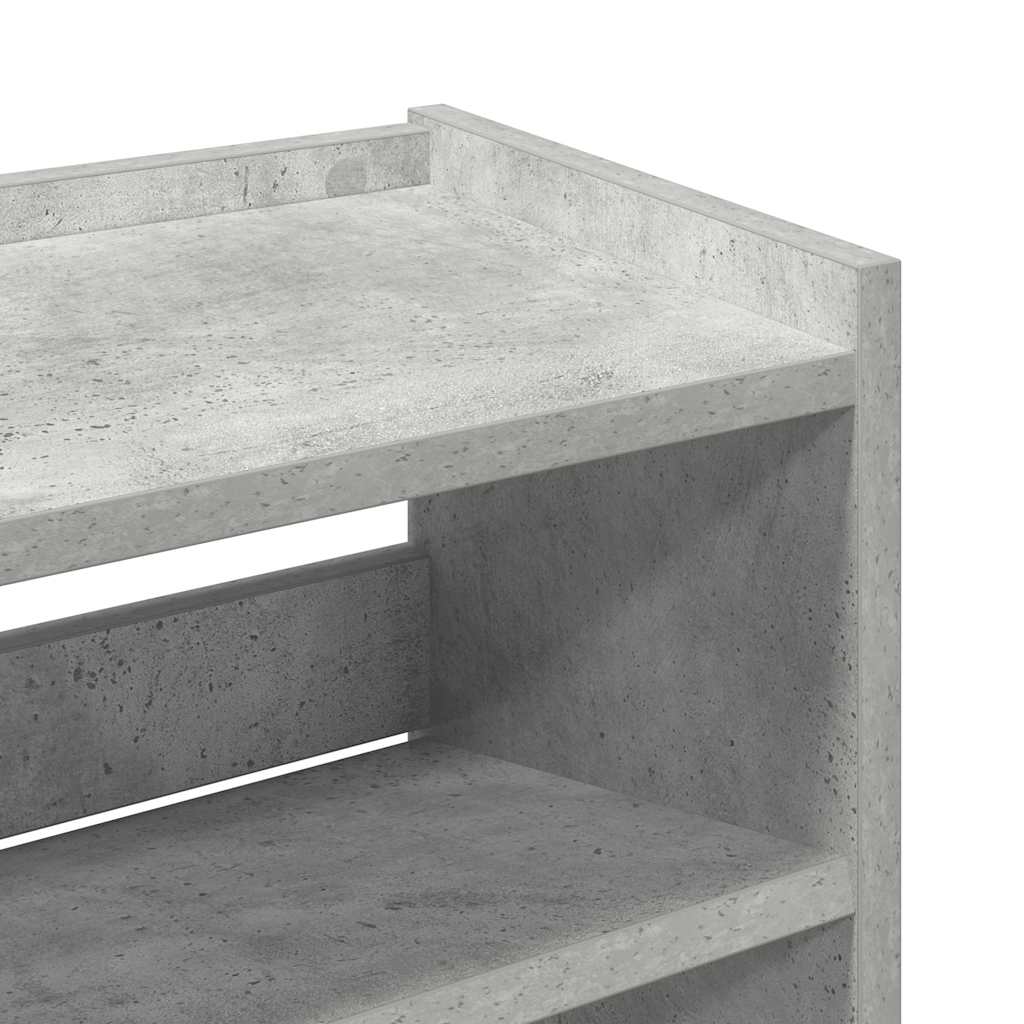 Skohylle betonggrå 60x25x62 cm konstruert tre