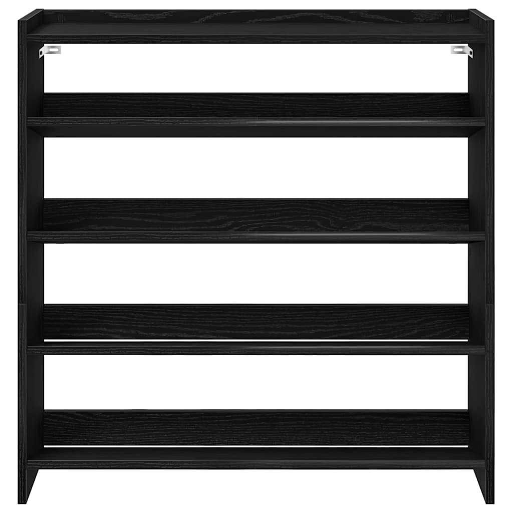 Skohylle svart 80x25x81 cm konstruert tre